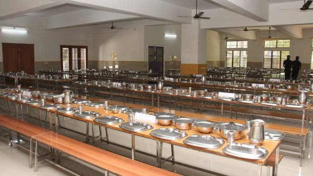 Dining hall at CHIREC School, showcasing modern facilities and vibrant atmosphere for students