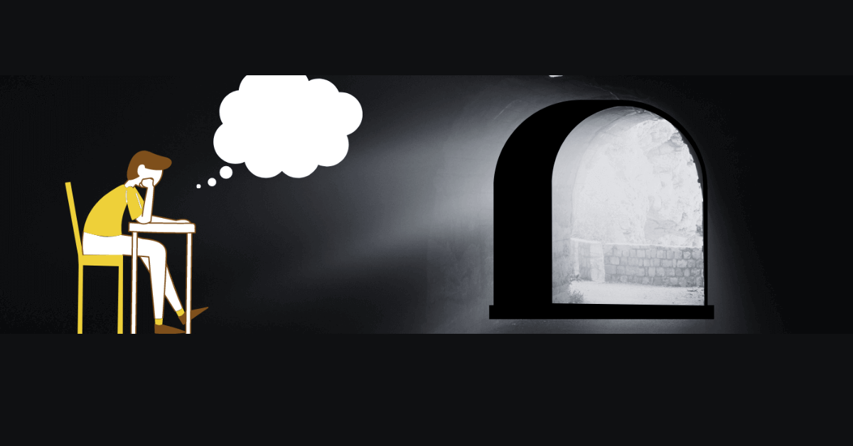 A New Lens To Boredom A student seated in a dimly lit room, lost in contemplation