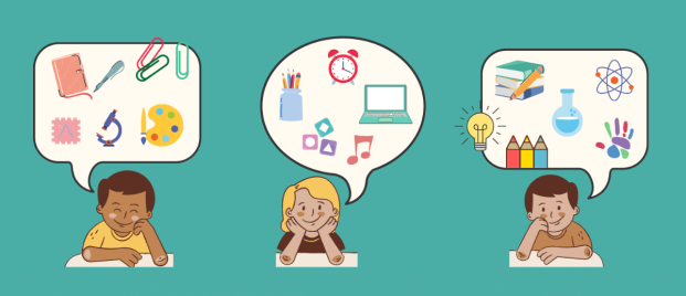 Three students picturing the joy of exploring new ideas and skills.