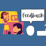 two people communicating online, taking feedback