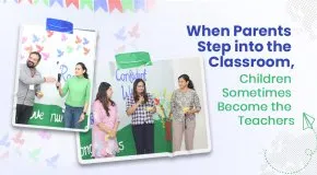 Parents participating in Parent Collaborative Activities with primary students at CHIREC International School in Hyderabad.