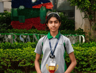 CHIREC Grade VII student Myra A. R. wins the Telangana Squash Championship 2026 Under-13 title.