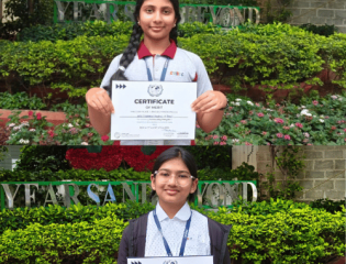 CHIREC Grade 7 students Advika K. and Aahana M. recognised at Oakridge Model United Nations with Outstanding Delegate and Special Mention awards.